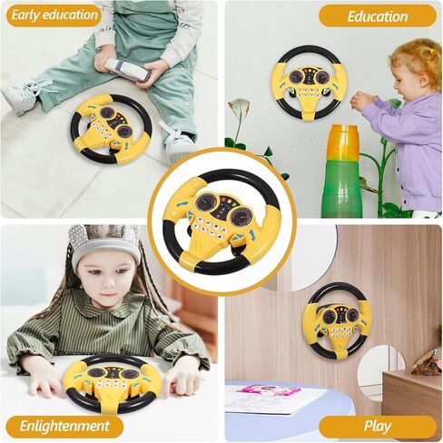 لعبة عجلة القيادة من تويفيان، أداة عجلة قيادة كبيرة للأطفال مع ضوء وموسيقى، أداة عجلة قيادة محمولة للأطفال الصغار والبنات والأولاد والأطفال لعجلة القيادة المحاكاة in Kuwait