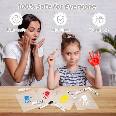 Yingsu Family Handprint Kit, Baby Hand and Footprint Kit DIY Handprint Keepsake Wooden Frame Gifts for New Parents for Grandparent Mother's Day Father's Day Christmas, 6 Non-Toxic Paint Colors in Saudi Arabia