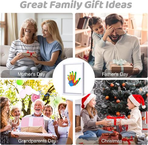 Yingsu Family Handprint Kit, Baby Hand and Footprint Kit DIY Handprint Keepsake Wooden Frame Gifts for New Parents for Grandparent Mother's Day Father's Day Christmas, 6 Non-Toxic Paint Colors in Saudi Arabia
