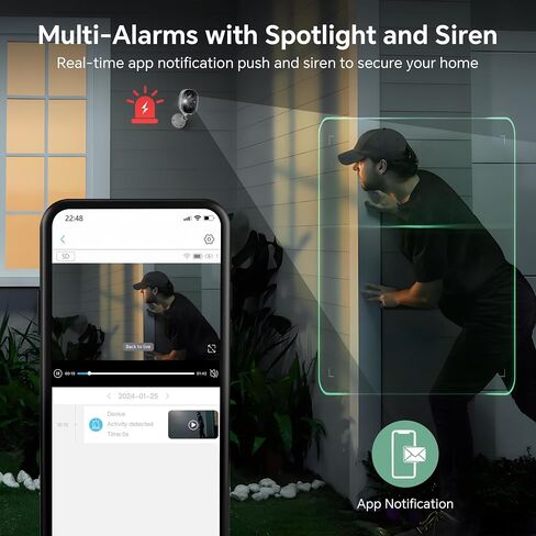 Smart Securiy Smat Outdor Secrity Camra Wirelss Caera for HOM Securty Wirelss Outdor Indor Batery Powr Secuity Camras with Sptlight Moion Detction Colr Nigh Visin Waterpoof Clod/SD Storge Sirn Alrt in Saudi Arabia
