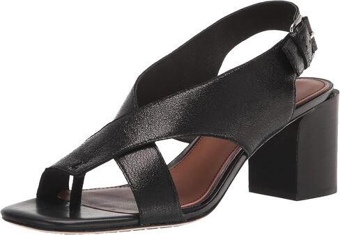 Donald Pliner Women's Pasha Vintage Metallic Leather Block Heeled, Comfortable Sandals, Chunky Heels in Saudi Arabia