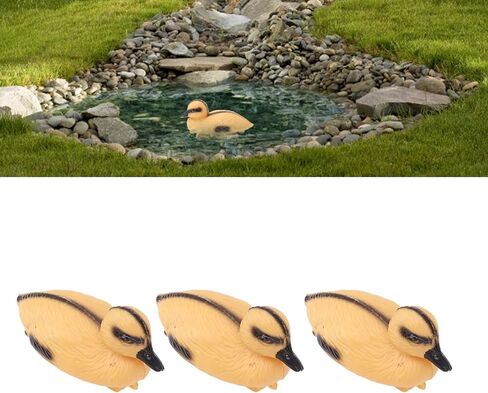 3Pcs Floating Realistic Baby Ducks for Pond, Plastic Duck Hunting Garden Decor, Duck Pond Matching Game, Floating Plastic Duck Toys, Tub Toy, Gifts (Type A) in Saudi Arabia