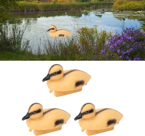 3Pcs Floating Realistic Baby Ducks for Pond, Plastic Duck Hunting Garden Decor, Duck Pond Matching Game, Floating Plastic Duck Toys, Tub Toy, Gifts (Type A) in Saudi Arabia