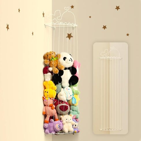 Stuffed Animal Storage,Stuffed Animal Holder with Adjustable Length,Corner Shelf for Kids Room Decor,Soft Toy Storage Organizer for Living Room,Bedroom,Nursery,Playroom,Kids Room in Saudi Arabia