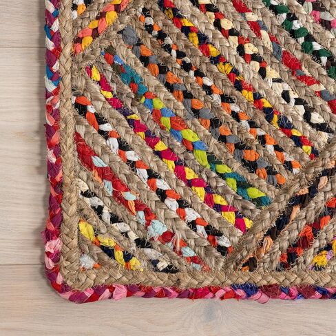 nuLOOM Tammara Bohemian Hand Braided Area Rug, 6x9, Multi in Saudi Arabia
