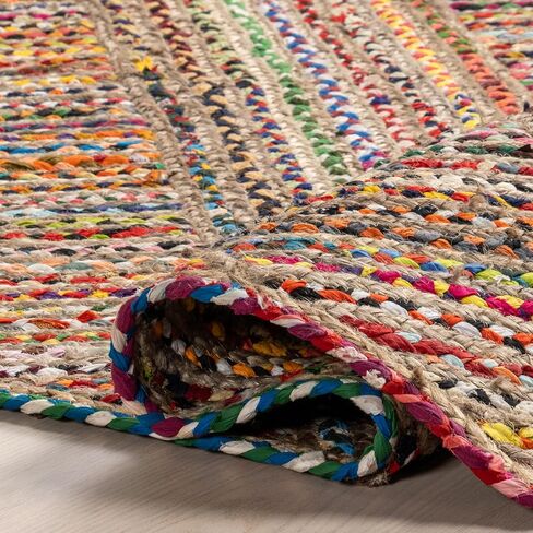 nuLOOM Tammara Bohemian Hand Braided Area Rug, 6x9, Multi in Saudi Arabia