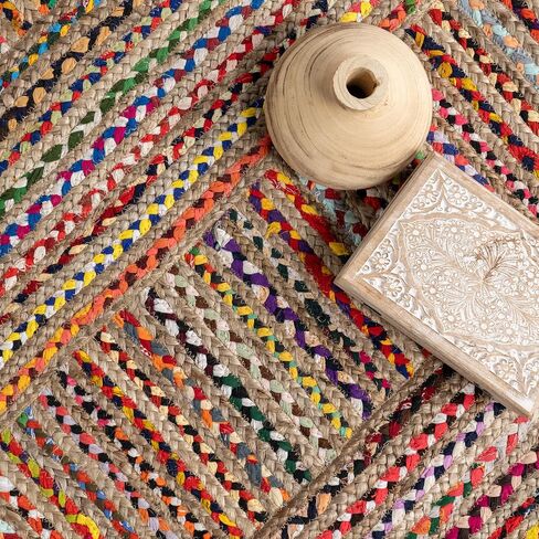 nuLOOM Tammara Bohemian Hand Braided Area Rug, 6x9, Multi in Saudi Arabia