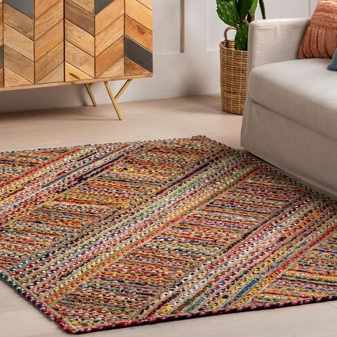 nuLOOM Tammara Bohemian Hand Braided Area Rug, 6x9, Multi in Saudi Arabia
