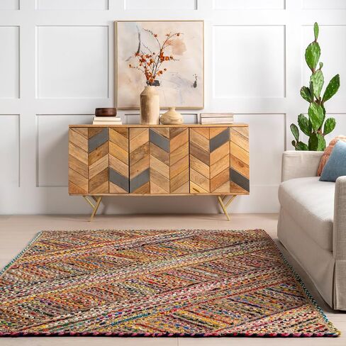 nuLOOM Tammara Bohemian Hand Braided Area Rug, 6x9, Multi in Saudi Arabia