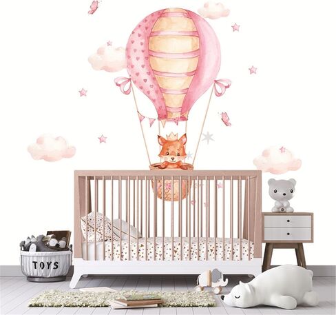 WAFT YEARN Waterproof Removable Vinyl PVC Hot Air Balloon Lion Safari Animal Star Wall Decal Wall Sticker Decor Nursery Kidsroom School Classroom Livingroom Bedroom Bathroom in Saudi Arabia
