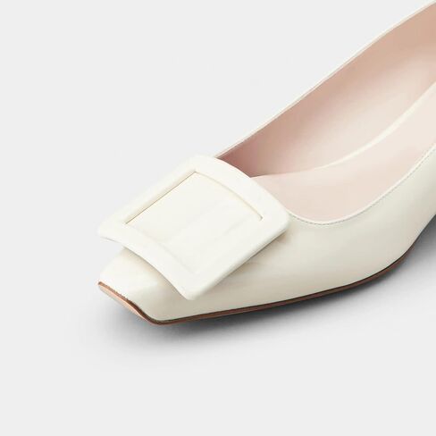 Women's Pumps Square Buckle Closed Toe Chunky Low Heels Rhinestones Low Heel Pumps Shoes Comfortable Slip On Office Shoes in Saudi Arabia