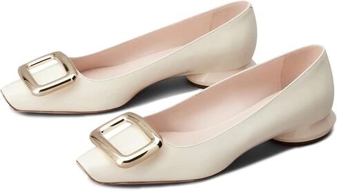 Women's Pumps Square Buckle Closed Toe Chunky Low Heels Rhinestones Low Heel Pumps Shoes Comfortable Slip On Office Shoes in Saudi Arabia