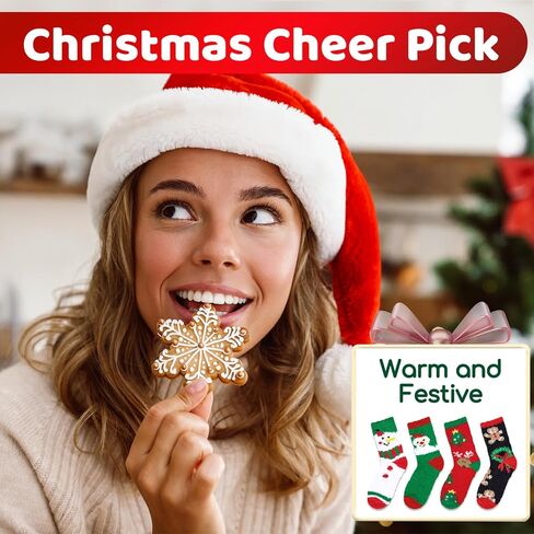 Christmas Gifts Stocking Socks for Women Girls -Fuzzy Socks Teens Fluffy Socks Warm Winter Fleece Cozy Socks 4 Piars in Kuwait