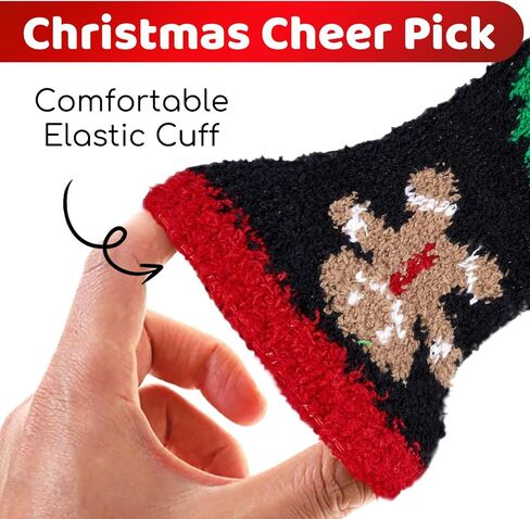 Christmas Gifts Stocking Socks for Women Girls -Fuzzy Socks Teens Fluffy Socks Warm Winter Fleece Cozy Socks 4 Piars in Kuwait