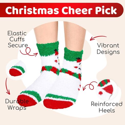 Christmas Gifts Stocking Socks for Women Girls -Fuzzy Socks Teens Fluffy Socks Warm Winter Fleece Cozy Socks 4 Piars in Kuwait
