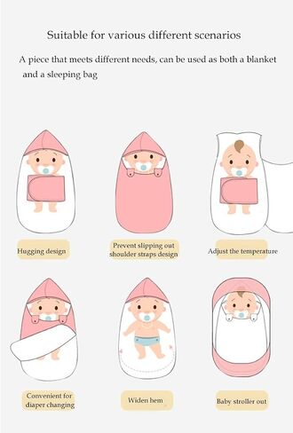 Baby Swaddle Blanket Stroller Wrap for Newborn Boy or Girl 0-8 Months,Extra Soft Plush Exterior and 100% Cotton Interior Keep Baby Snug & Cozy in Saudi Arabia