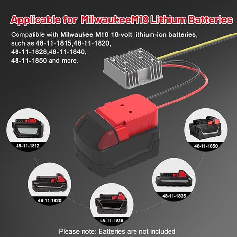 18V to 12V Step Down Converter for Milwaukee M18 Battery, DC Voltage Regulator 12V 20A 240W Automatic Buck Converter, Upgraded Power Wheel Battery Adapter with Overdischarge and Switch in Kuwait
