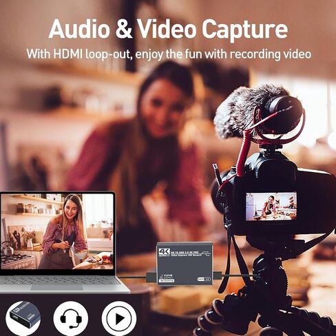 Capture Card, 4K Audio and Video Full HD 1080P HDMI USB 3.0 Video Capture Card for Streaming Video Recording, Suitable for Nintendo Switch/Camera/PS4/OBS/PS5/Xbox in Saudi Arabia