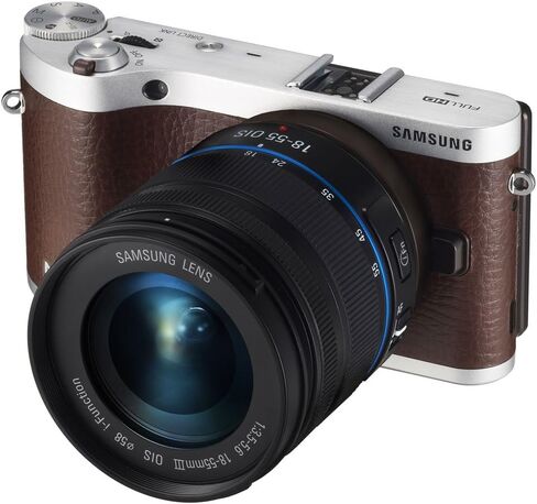 كاميرا Samsung NX300 20.3MP CMOS الذكية WiFi بدون مرآة مع عدسة 18-55 ملم وشاشة لمس AMOLED مقاس 3.3 بوصة (بني) (متجددة) in Saudi Arabia
