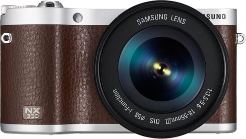 كاميرا Samsung NX300 20.3MP CMOS الذكية WiFi بدون مرآة مع عدسة 18-55 ملم وشاشة لمس AMOLED مقاس 3.3 بوصة (بني) (متجددة) in Saudi Arabia