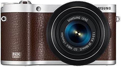 كاميرا Samsung NX300 20.3MP CMOS الذكية WiFi بدون مرآة مع عدسة 18-55 ملم وشاشة لمس AMOLED مقاس 3.3 بوصة (بني) (متجددة) in Saudi Arabia