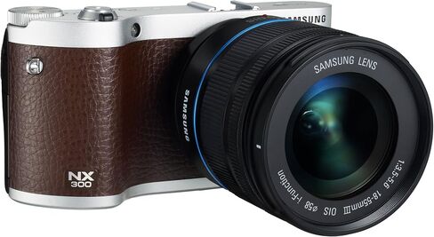 كاميرا Samsung NX300 20.3MP CMOS الذكية WiFi بدون مرآة مع عدسة 18-55 ملم وشاشة لمس AMOLED مقاس 3.3 بوصة (بني) (متجددة) in Saudi Arabia