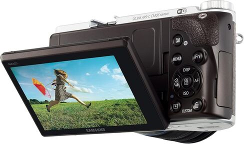 كاميرا Samsung NX300 20.3MP CMOS الذكية WiFi بدون مرآة مع عدسة 18-55 ملم وشاشة لمس AMOLED مقاس 3.3 بوصة (بني) (متجددة) in Saudi Arabia
