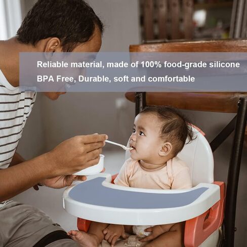 قطعتان من مفرش الكرسي العالي من السيليكون لكرسي Stokke Tripp Trapp، مفرش طاولة للكرسي العالي للأطفال الرضع والأطفال الصغار (أخضر غامق وأزرق مترب) in Kuwait