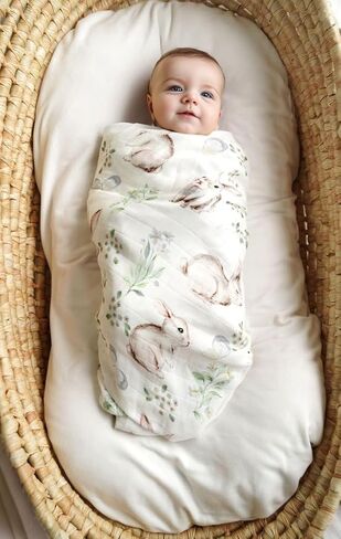 Little Jump 2 Pack Muslin Swaddle Blankets for Baby Girls, Receiving Blanket Large 47 x 47 inches, Soft Breathable Muslin Baby Blanket for Newborn(Vintage Floral) in Kuwait