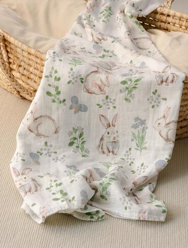 Little Jump 2 Pack Muslin Swaddle Blankets for Baby Girls, Receiving Blanket Large 47 x 47 inches, Soft Breathable Muslin Baby Blanket for Newborn(Vintage Floral) in Kuwait