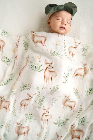Little Jump 2 Pack Muslin Swaddle Blankets for Baby Girls, Receiving Blanket Large 47 x 47 inches, Soft Breathable Muslin Baby Blanket for Newborn(Vintage Floral) in Kuwait