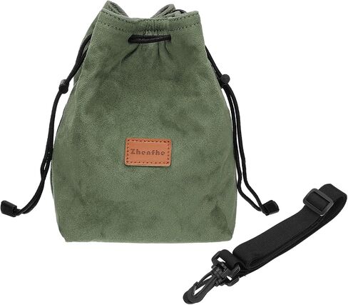 PATIKIL Camera Bag, Drawstring Pouch with Adjustable Shoulder Strap Portable Handbag for DSLR Camera, Green，Size M in Saudi Arabia