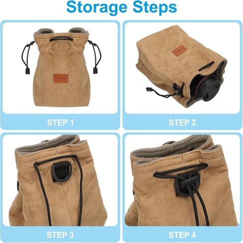 PATIKIL Camera Bag, Drawstring Pouch with Adjustable Shoulder Strap Portable Handbag for DSLR Camera, Green，Size M in Saudi Arabia