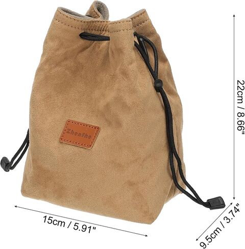 PATIKIL Camera Bag, Drawstring Pouch with Adjustable Shoulder Strap Portable Handbag for DSLR Camera, Green，Size M in Saudi Arabia