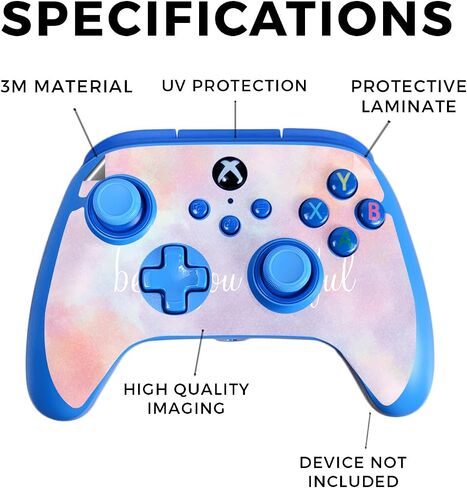 غلاف ألعاب لامع لامع متوافق مع وحدة التحكم السلكية المحسنة PowerA Xbox Series X|S - BeYouTiful - غطاء لاصق واقٍ من الفينيل 3M الفاخر | صُنع في الولايات المتحدة الأمريكية بواسطة MightySkins in Saudi Arabia