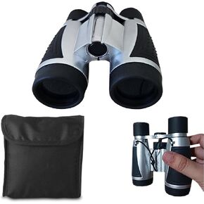 4x30 Magnifying Compact Binoculars for Adults and Kids – Grey with Adjustable Straps | Lightweight, Durable Design for Clear, Crisp Viewing | Perfect for Bird Watching and Outdoor Adventures