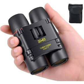 30×60 Binoculars Small Pocket Binoculars Compact Adults Adults Children Suitable for Concerts, Concerts, Field Observation, Bird Watching, Travel and Sightseeing (Black 30×60)
