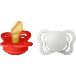 BIBS Pacifiers – Couture | Orthodontic Nipple Pacifier | BPA-Free Natural Rubber | Made in Denmark | Set of 2 Soothers Candy Apple/Haze, 6-18 Months in Kuwait
