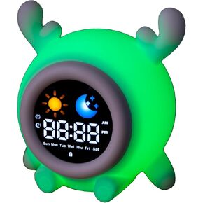 Stay-in-Bed Clock for Kids, Touch Night Light with Sound Machine, Ok to Wake Clock for Toddler, Perfect Clock Gift for Kids