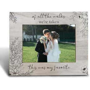 Wedding Picture Frame, Anniversary Wedding Engagement Gifts for Newlyweds Couples Bride and Groom, Just Married Gifts, Honeymoon Gifts, Rustic Wedding Decor 5x7 Photo Frame