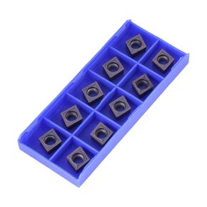 10Pcs/Box CNC Carbide Tips, Carbide Inserts Set, Inserts Blade Cutter Lathe Turning Tool with Storage Box CCMT09T304 VP15TF