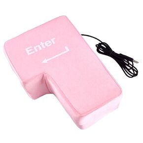 jojofuny Big Enter Key USB Enter Key Desktop Nap Pillow Enter Button for Computer USB Unbreakable Big Enter Button Throw Pillow Desk Pillow for Arms USB Button Cloth Animal Neck Office