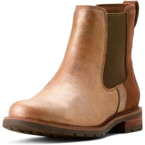 حذاء ARIAT نسائي Wexford معدني بمقدمة مستديرة تشيلسي كاجوال بكعب منخفض للكاحل 1-2 بوصة - بني