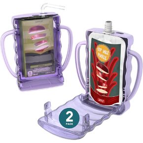 Dinneractive Sip Wiz - Baby Pouch Holder No Squeeze Pouch Food Pouches & Juice Box Holder - Anti-Squeeze Yogurt Pouch Reusable Toddler Essentials in Saudi Arabia