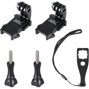 HSU Vertical Surface Quick Mounting J-Hook Buckle Mount（Rubber Locking Plug）, Long Thumb Screw Accessory Kit for GoPro Hero 13 12 11 10 9 8 7 6 5 4 AKASO Campark and Other Action Cameras