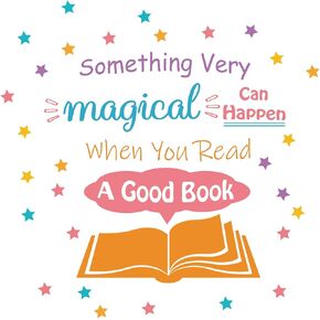 PLIGREAT Reading Corner Quotes Wall Stickers, Removable Vinyl Peel and Stick Wall Decals for Nursery Study Bedroom Playroom Classroom Reading Corner Wall Decoration Home Indoor DIY Wall Art Decor
