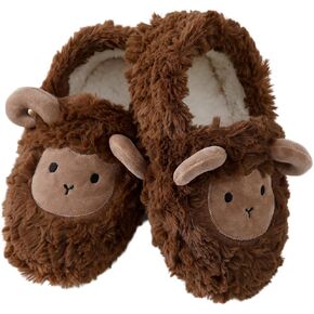 Laahoem Animal Slippers Soft Sole Indoor Shoes Winter Warm Thick Plush Fuzzy House Socks Furry Home Slippers For Women Men