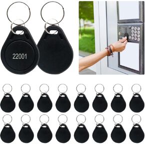 100pcs RFID Key Fobs Writable, Thin 26 Bit Proximity Key Fobs Fit for Prox Key ISO-Prox 1346 1386 1326 H10301 Format Readers, Works with The Vast Majority of Access Control Systems Black (100pcs)