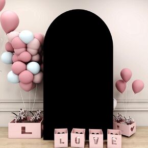 Spandex Arch Cover Khaki Wedding Arch Cover 7.2ft Tan Brown Arch Stand Covers Round Top Chiara Backdrop Cover Dounble Sided Arch Panels Backdrop for Baby Shower Gender Reveal Party Ceremony