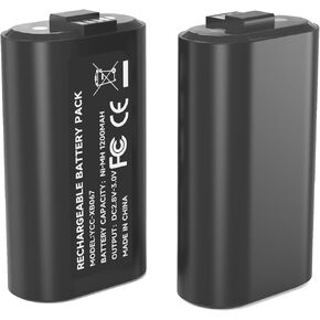 YCCTEAM X-Box One Controller Battery, 2Pcs X 4600mWH(1200 mAh) Rechargeable Batteries for X-Box One/X-Box One S/X Elite Controllers（2 Packs）